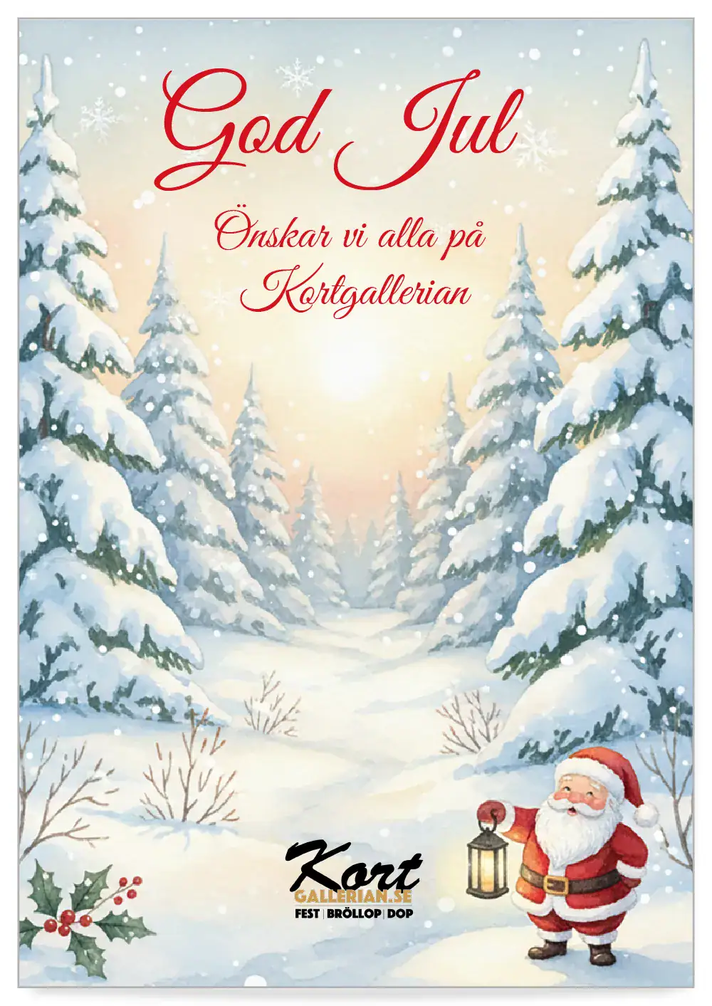 Digital julkort mall christmas retro för företag med logga. Skickas som sms och email.