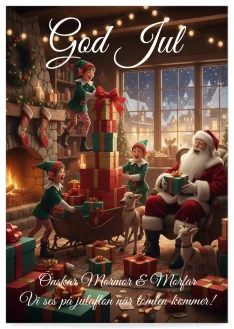 Digital julkort mall santa för sms och email