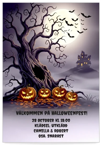 Digitalt inbjudningskort Halloween mall Haunt