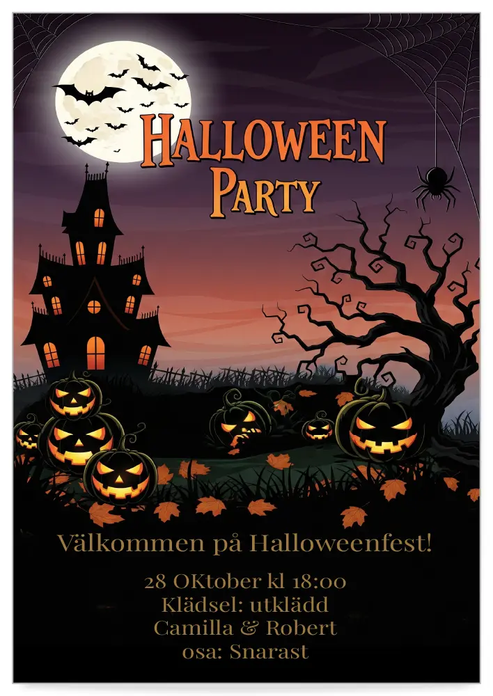Digitalt inbjudningskort Halloween mall Spooky