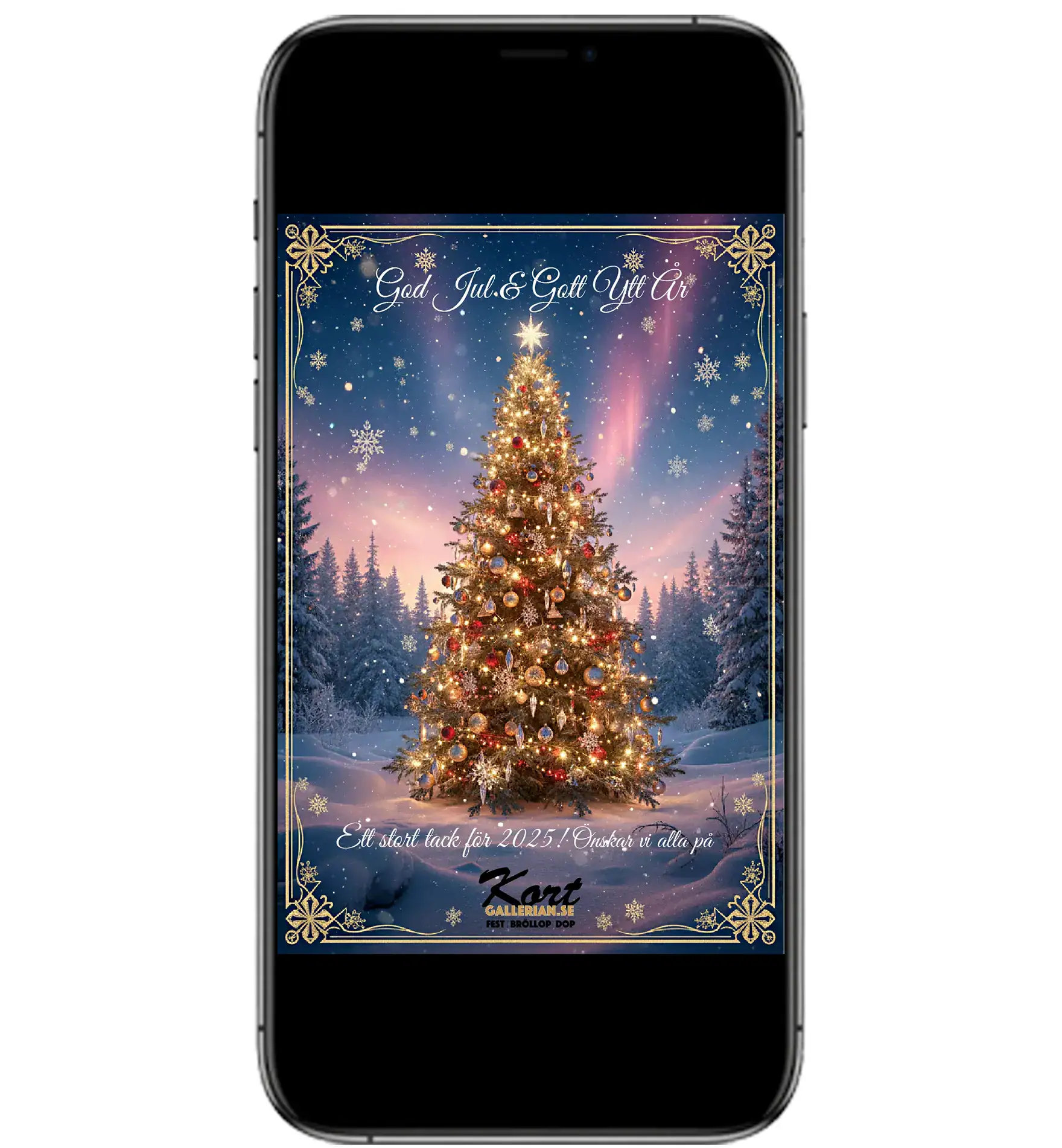Digitalt julkort för företag. Mall fantastic för sms och mobil.
