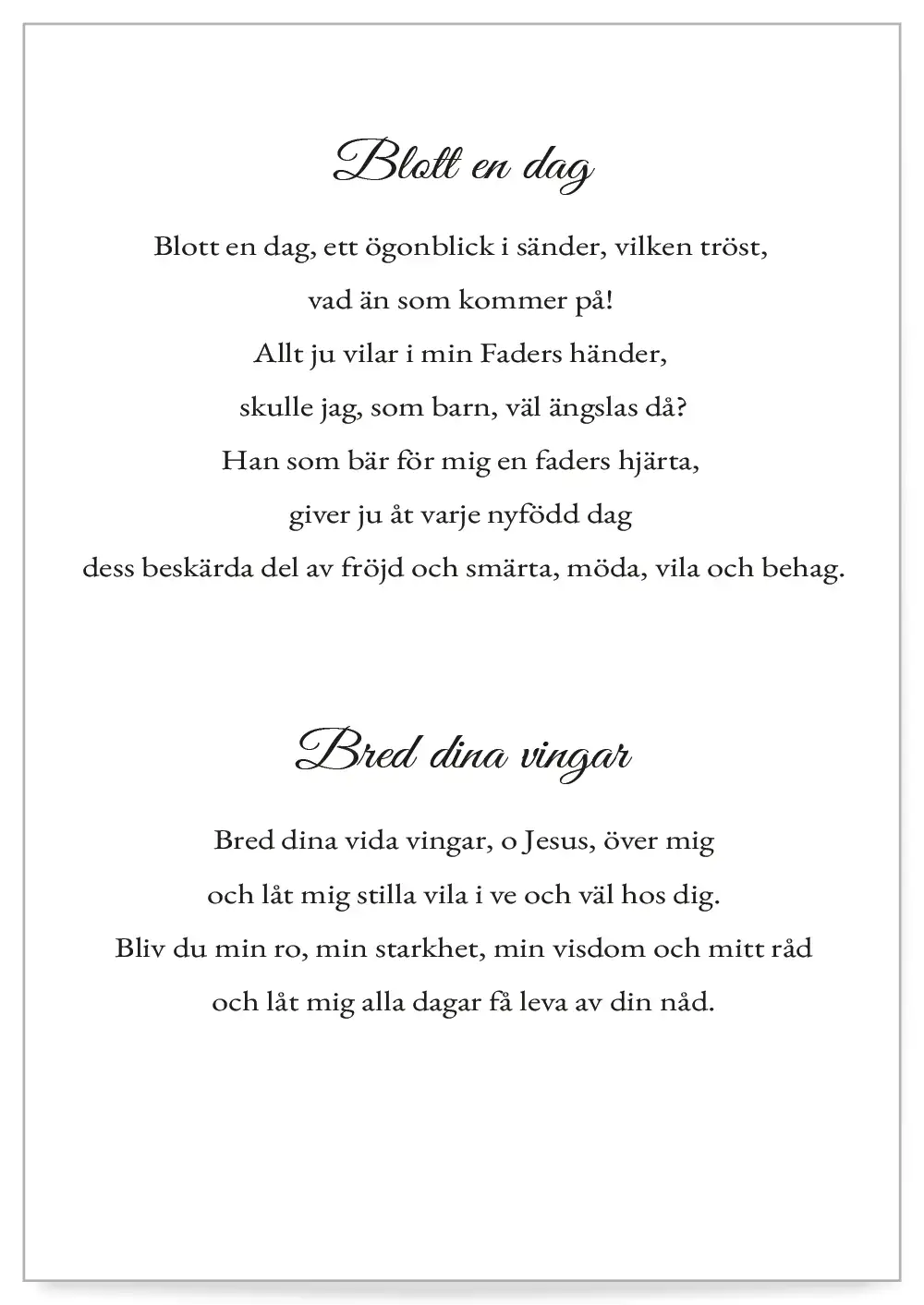 Begravningsprogram mall Ljus krans - Programblad - Bild 2