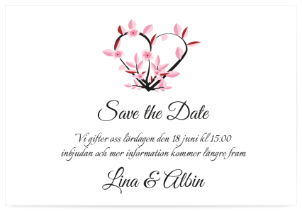 Save the date kort bröllop pion flower