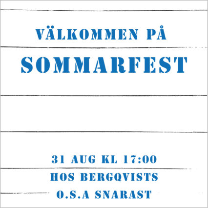 Inbjudningskort Sommarfest Wood